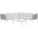 Harmony 6 Piece Outdoor Patio Aluminum Sectional Sofa Set