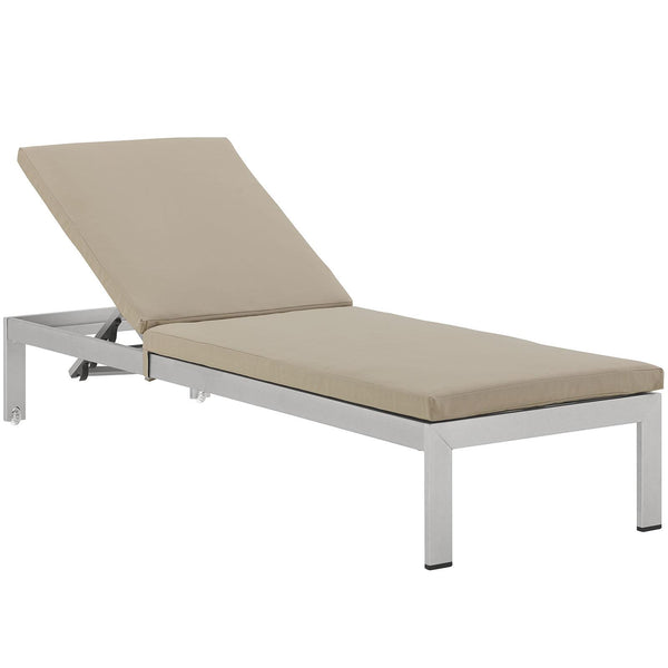 Shore Outdoor Patio Aluminum Chaise with Cushions image