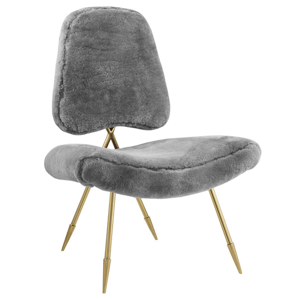 Ponder Upholstered Sheepskin Fur Lounge Chair image