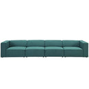 Mingle 4 Piece Upholstered Fabric Sectional Sofa Set