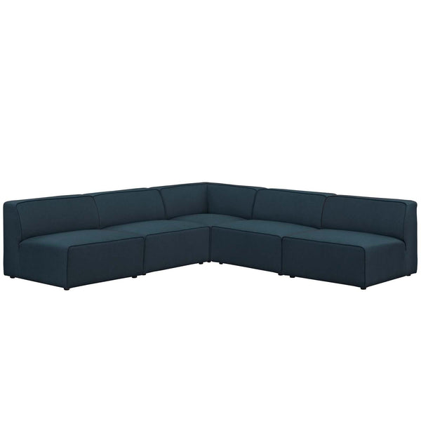 Mingle 5 Piece Upholstered Fabric Armless Sectional Sofa Set image