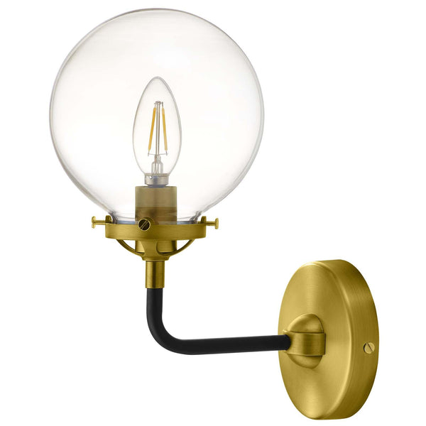 Reckon Amber Glass and Brass Wall Sconce Light image