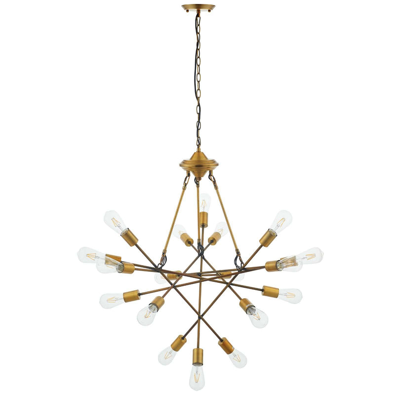 Request Antique Brass 18 Light Mid-Century Pendant Chandelier image