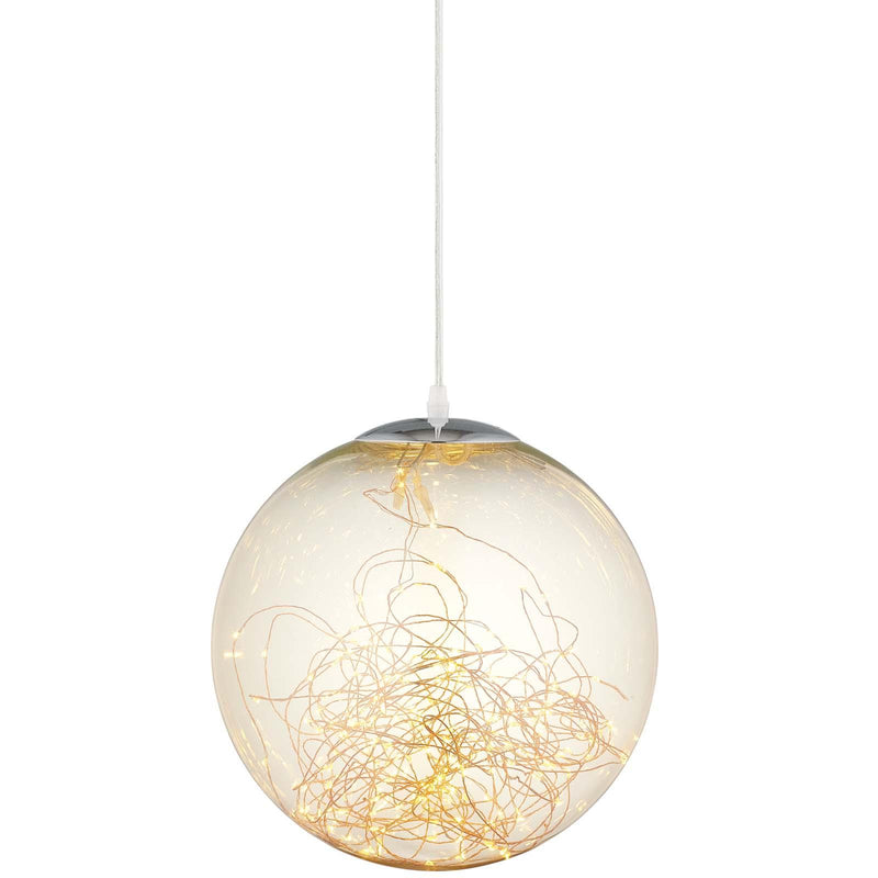 Fairy 8" Amber Glass Globe Ceiling Light Pendant Chandelier