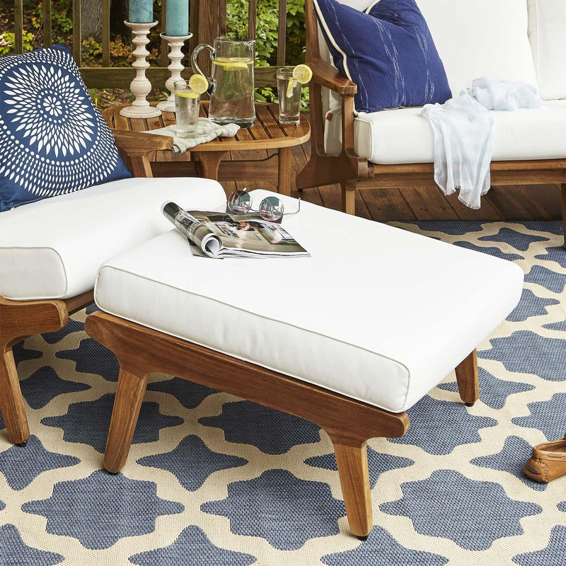 Saratoga Outdoor Patio Teak Ottoman