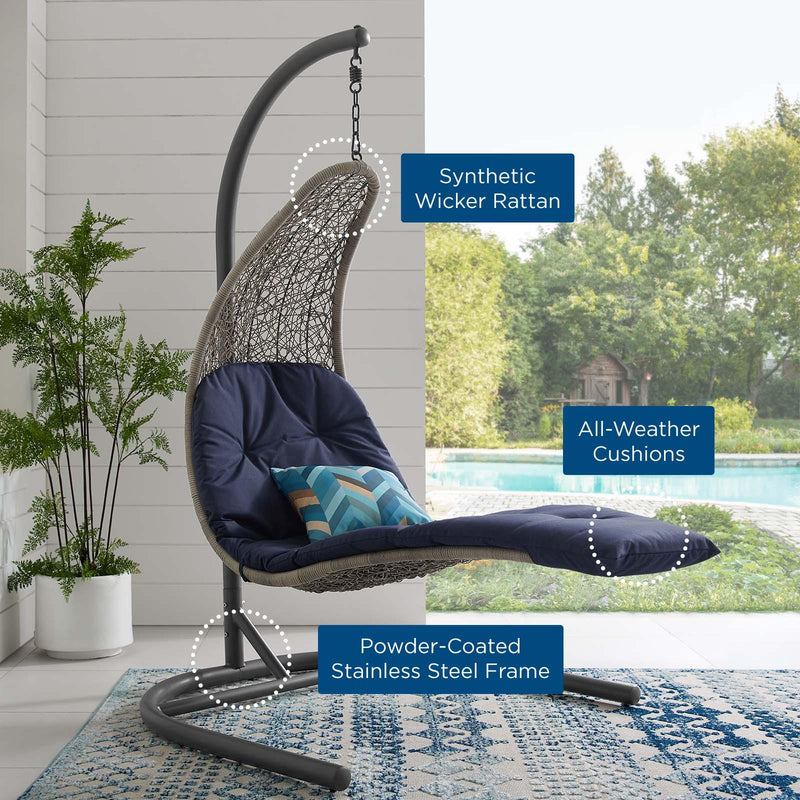 Landscape Hanging Chaise Lounge Outdoor Patio Swing Chair