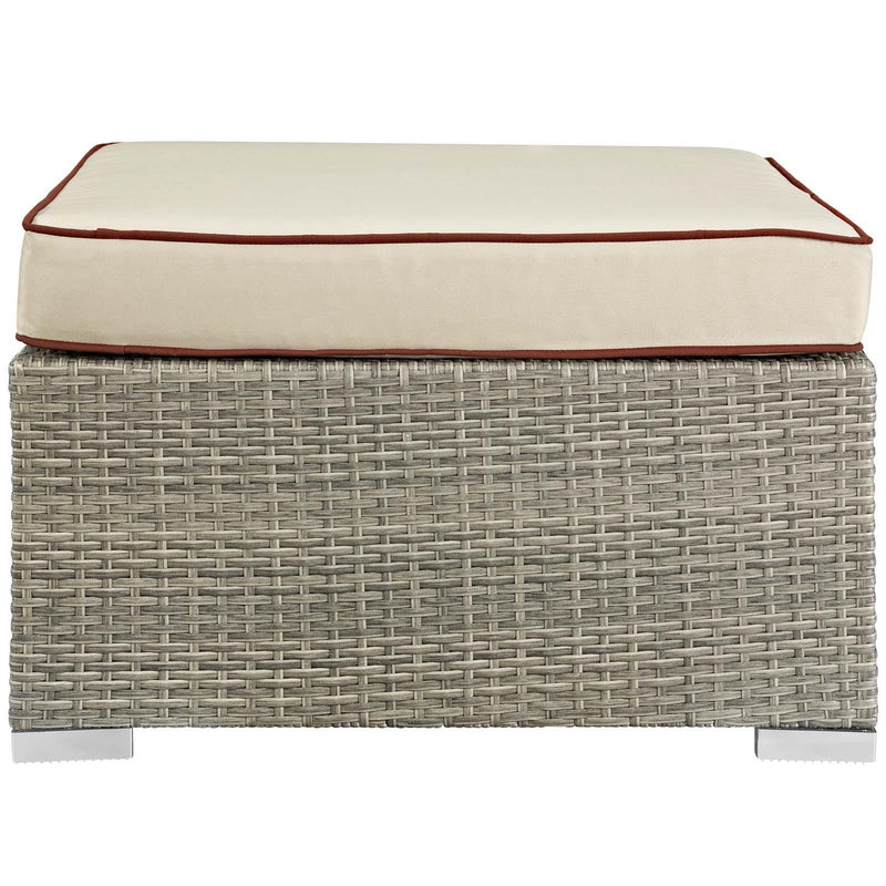 Repose Outdoor Patio Upholstered Fabric Ottoman