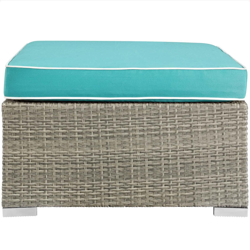 Repose Outdoor Patio Upholstered Fabric Ottoman