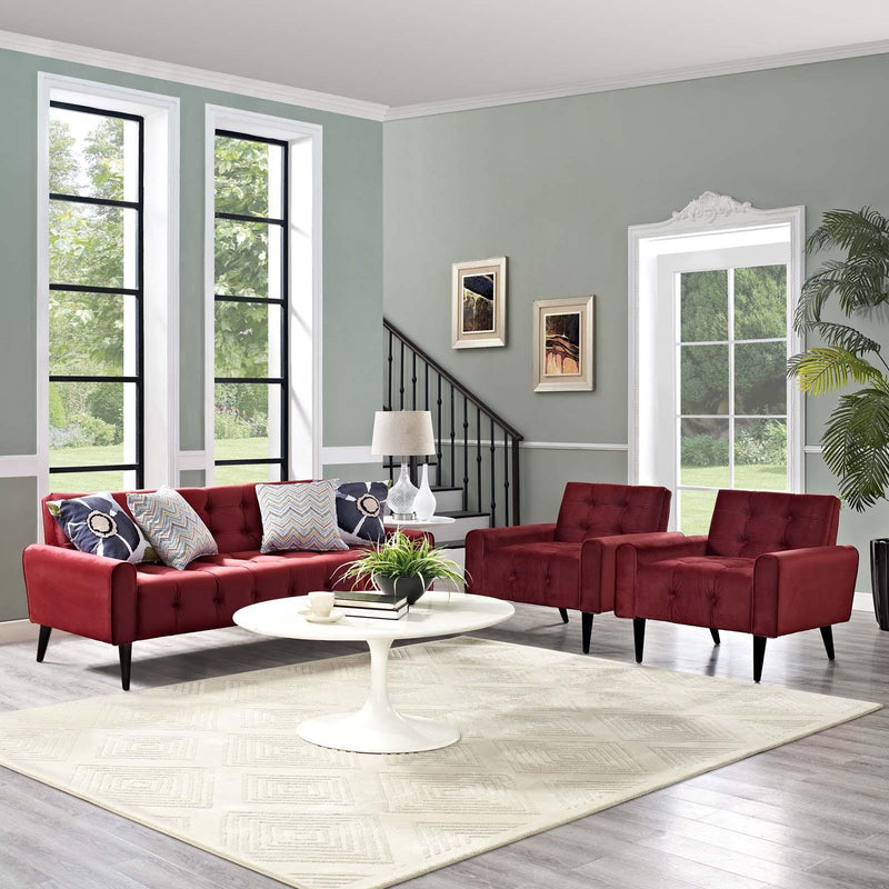 Delve Living Room Set Performance Velvet Set of 3