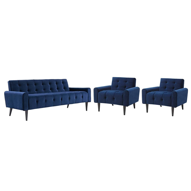 Delve Living Room Set Performance Velvet Set of 3