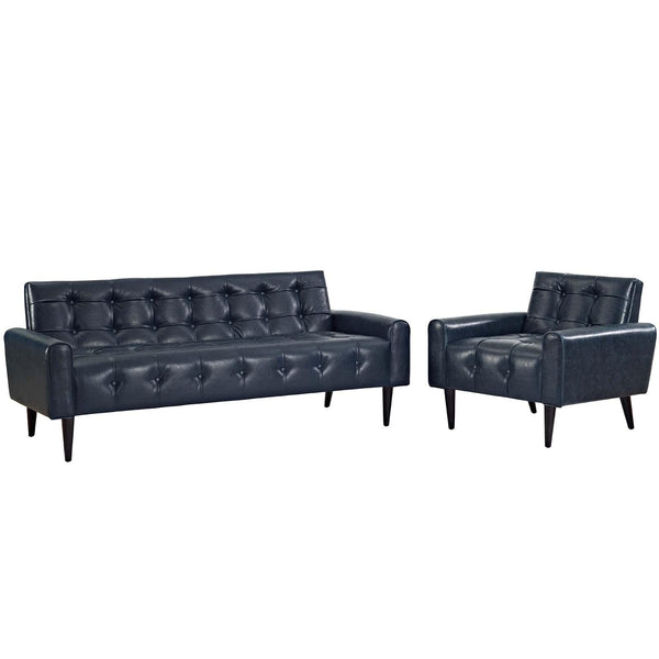 Delve 2 Piece Upholstered Vinyl Sofa and Armchair Set image