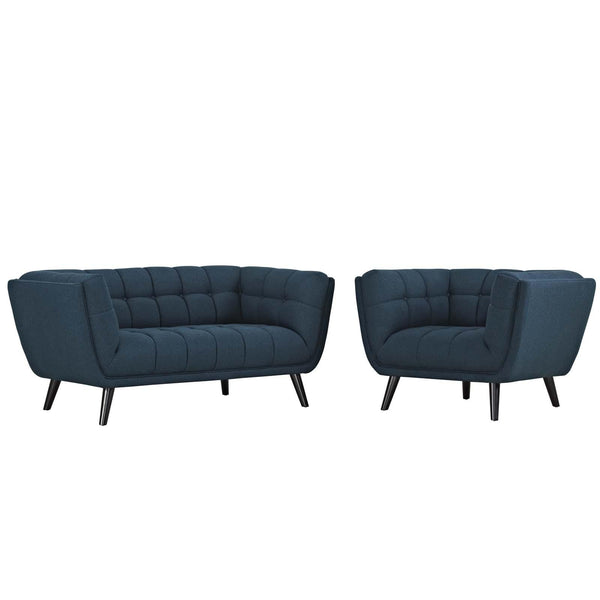 Bestow 2 Piece Upholstered Fabric Loveseat and Armchair Set image