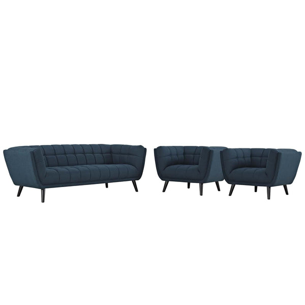Bestow 3 Piece Upholstered Fabric Sofa and Armchair Set image