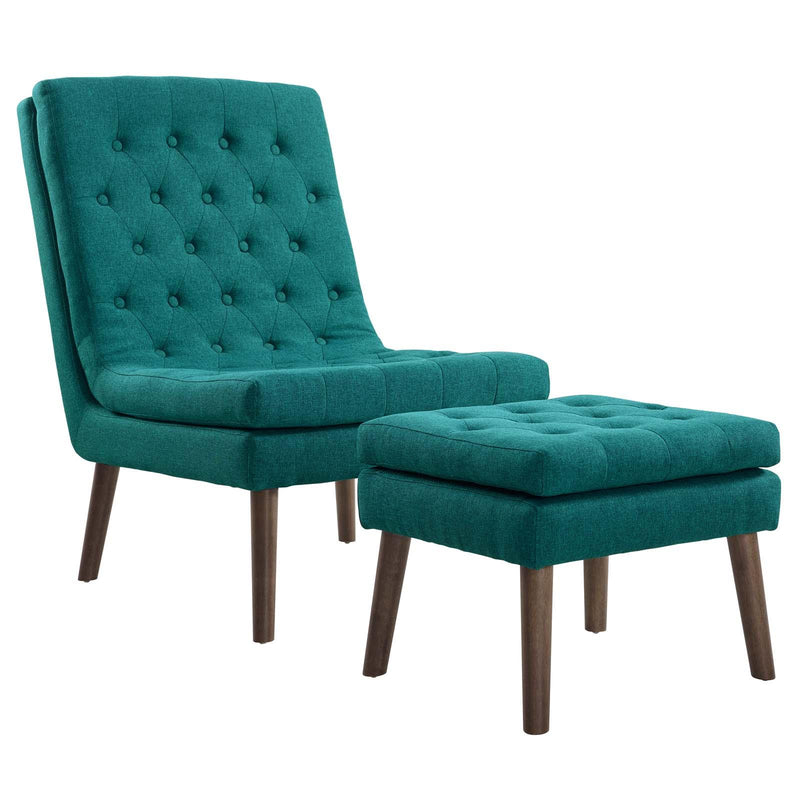 Modify Upholstered Lounge Chair and Ottoman