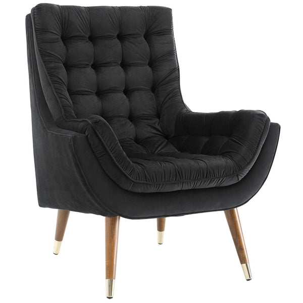 Suggest Button Tufted Performance Velvet Lounge Chair image