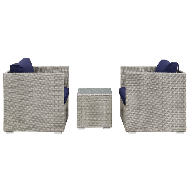 Repose 3 Piece Outdoor Patio Sunbrella� Sectional Set