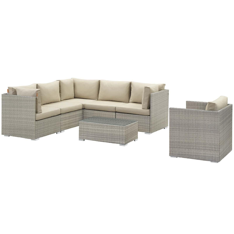 Repose 7 Piece Outdoor Patio Sunbrella� Sectional Set