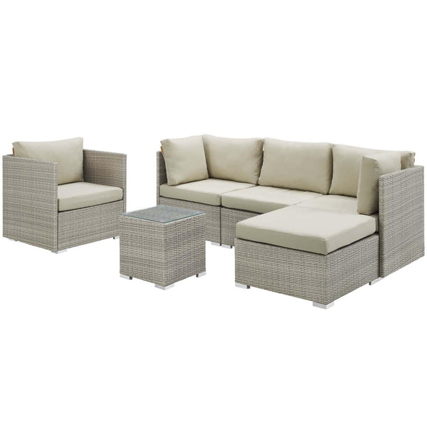 Repose 6 Piece Outdoor Patio Sunbrella� Sectional Set