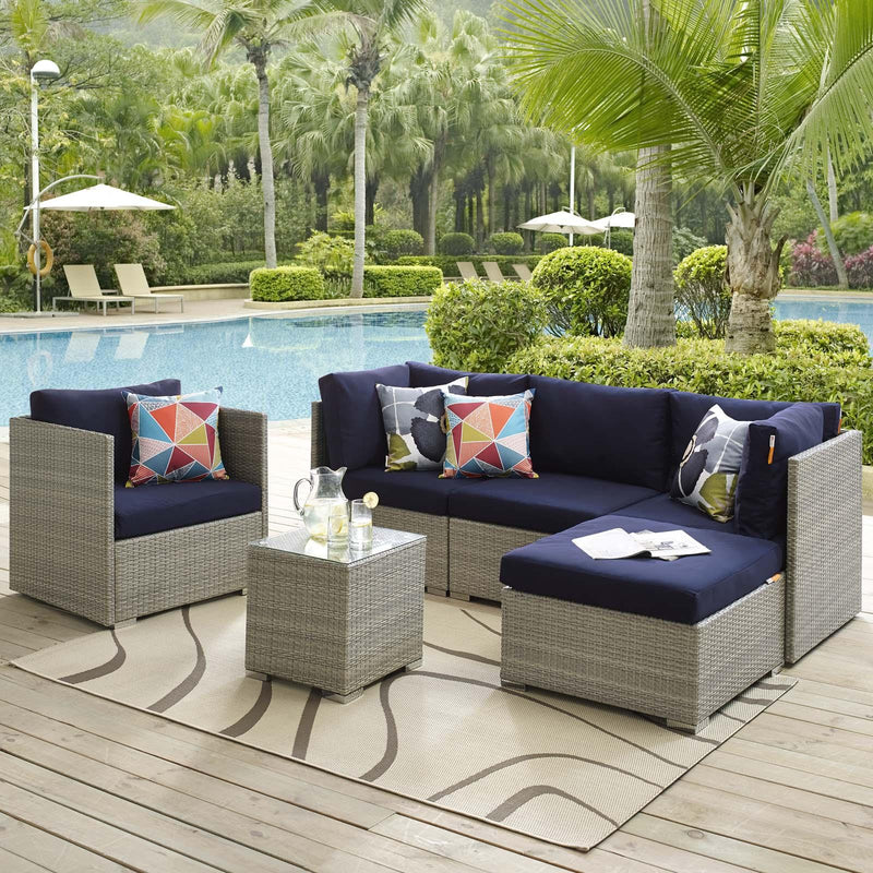 Repose 6 Piece Outdoor Patio Sunbrella� Sectional Set