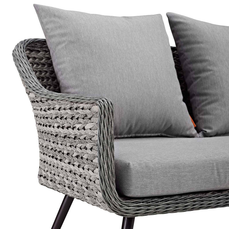 Endeavor Outdoor Patio Wicker Rattan Loveseat