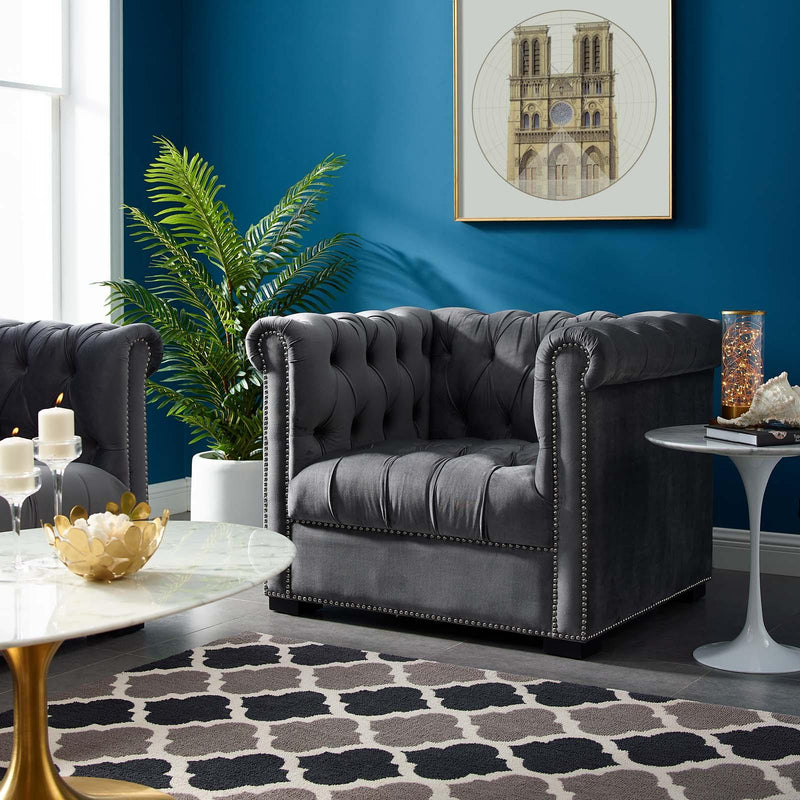 Heritage Performance Velvet Armchair