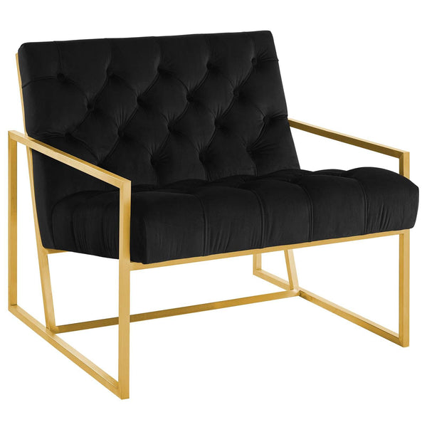 Bequest Gold Stainless Steel Performance Velvet Accent Chair image