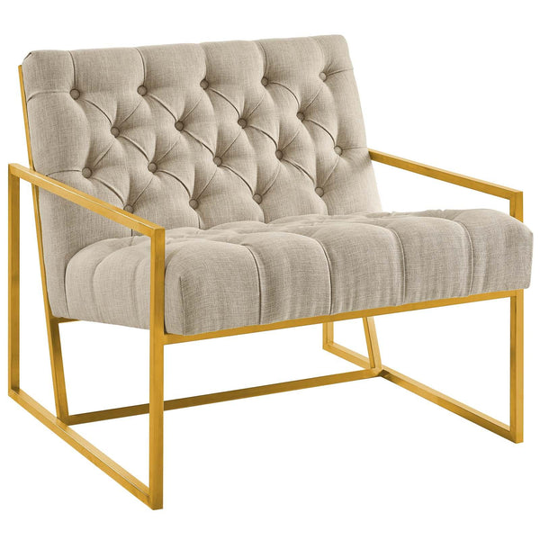 Bequest Gold Stainless Steel Upholstered Fabric Accent Chair image