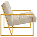 Bequest Gold Stainless Steel Upholstered Fabric Accent Chair