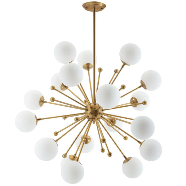 Constellation White Glass and Brass Pendant Chandelier image