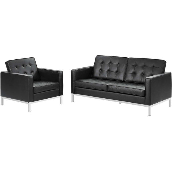Loft 2 Piece Leather Loveseat and Armchair Set image