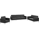Loft 3 Piece Leather Sofa Loveseat and Armchair Set