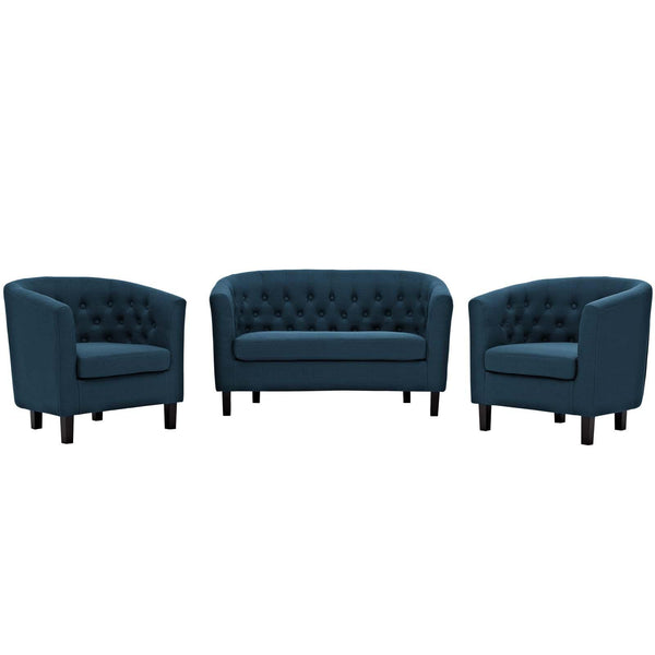 Prospect 3 Piece Upholstered Fabric Loveseat and Armchair Set image
