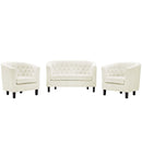 Prospect 3 Piece Performance Velvet Loveseat and Armchair Set