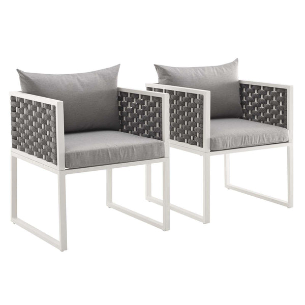Stance Dining Armchair Outdoor Patio Aluminum Set of 2 image