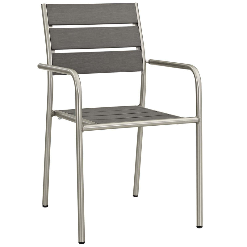 Shore Outdoor Patio Aluminum Dining Rounded Armchair Set of 2