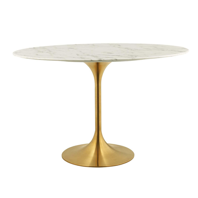 Lippa 48" Oval Artificial Marble Dining Table