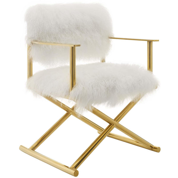 Action Pure White Cashmere Accent Director's Chair image
