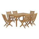Marina 7 Piece Outdoor Patio Teak Dining Set