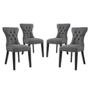 Silhouette Dining Side Chairs Upholstered Fabric Set of 4