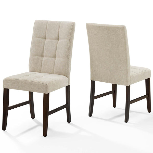 Promulgate Biscuit Tufted Upholstered Fabric Dining Chair Set of 2 image