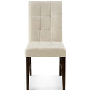 Promulgate Biscuit Tufted Upholstered Fabric Dining Chair Set of 2
