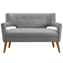 Sheer Upholstered Fabric Loveseat
