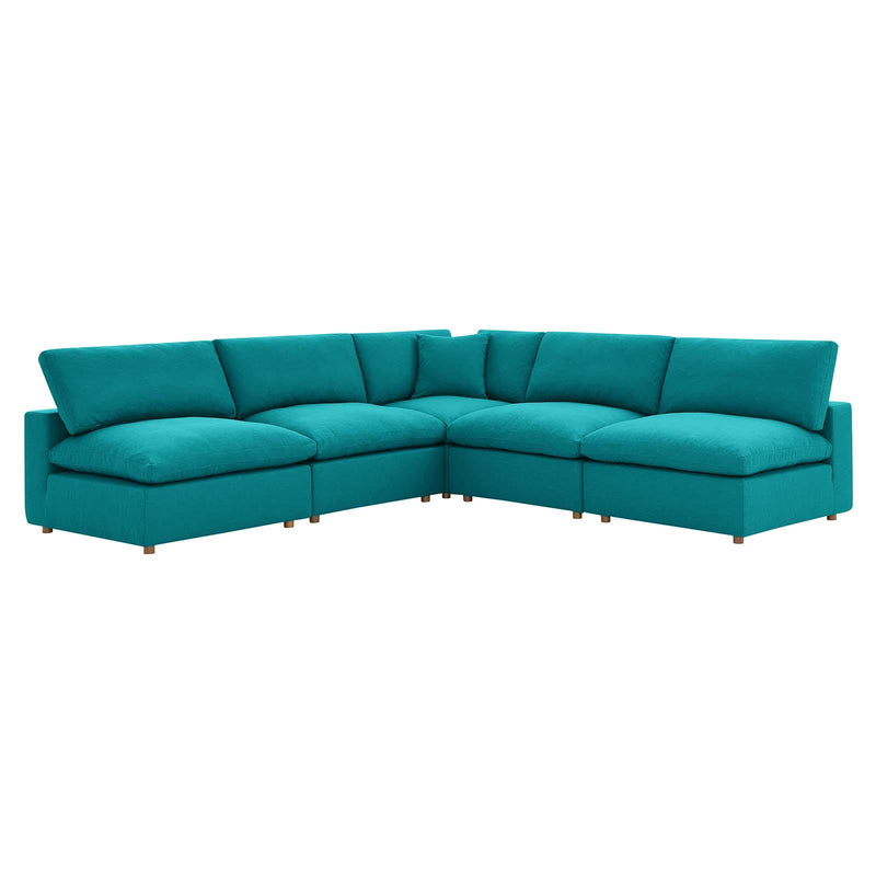Commix Down Filled Overstuffed 5 Piece Sectional Sofa Set