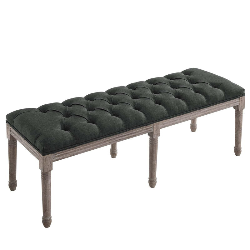 Province French Vintage Upholstered Fabric Bench