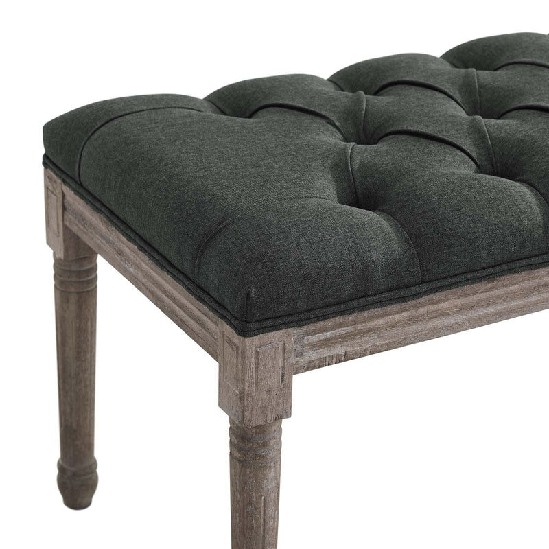 Province French Vintage Upholstered Fabric Bench