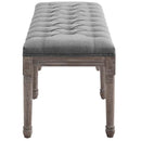 Province French Vintage Upholstered Fabric Bench