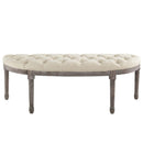 Esteem Vintage French Upholstered Fabric Semi-Circle Bench