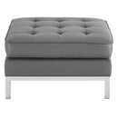 Loft Tufted Upholstered Faux Leather Ottoman