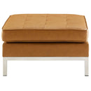 Loft Tufted Upholstered Faux Leather Ottoman
