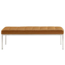Loft Tufted Large Upholstered Faux Leather Bench